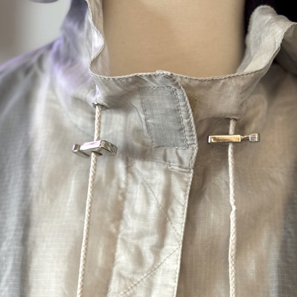 Anne Klein Silver Rain Utility Jacket with Hood and Drawstring Waist - Picture 8 of 13